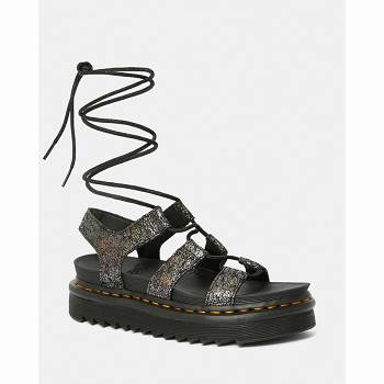 Dr Martens Női Nartilla Metallic Gladiator Szandál Szürke